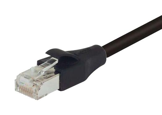 L-COM TRD855SZ-1 Ethernet Cable, Cat5e, RJ45 Plug to RJ45 Plug, Black, 304.8 mm, 1 ft