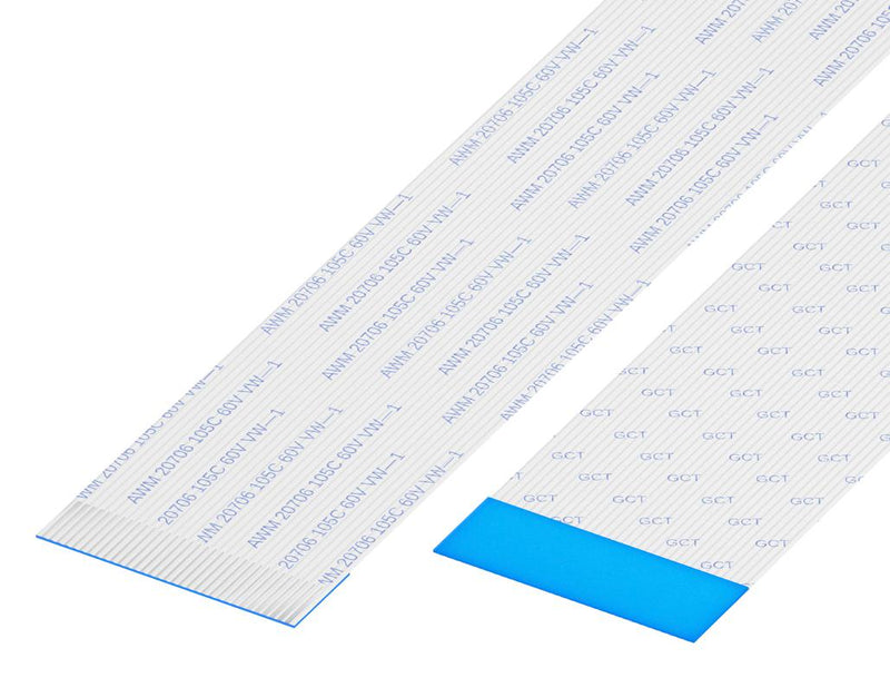 GCT (GLOBAL CONNECTOR TECHNOLOGY) 05-15-D-0152-A-4-06-4-T FFC / FPC Cable, 15 Core, 0.5 mm, Opposite Sided Contacts, 6 ", 152 mm, White