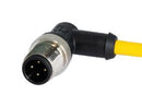 HARTING 2.13503E+13 M12 A-CODE 4-PIN ANGLED MALE TO OPEN END, 10M, PVC YELLOW JACKET 51AK5473