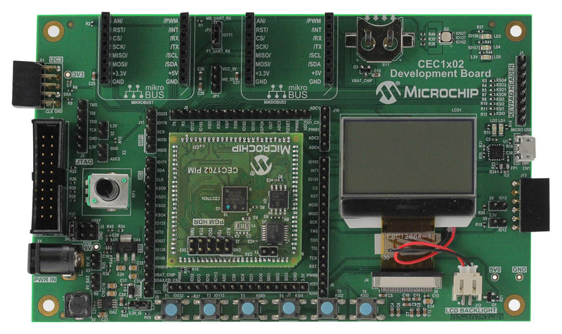 MICROCHIP DM990013 Development Board, CEC1702 MCU, IoT Development, 2 x mikroBUS header for Click Boards