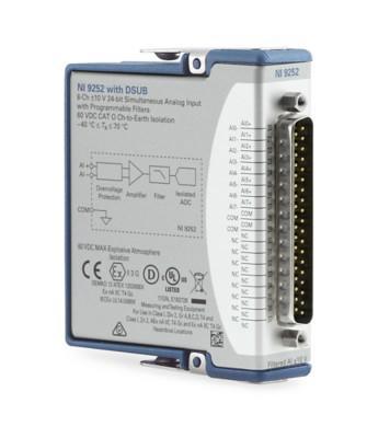 NI 786783-01 786783-01 Voltage Input Module C Series NI-9252 50 Ksps 24 bit 8 -10 V to 10 cDAQ/RIO Dsub