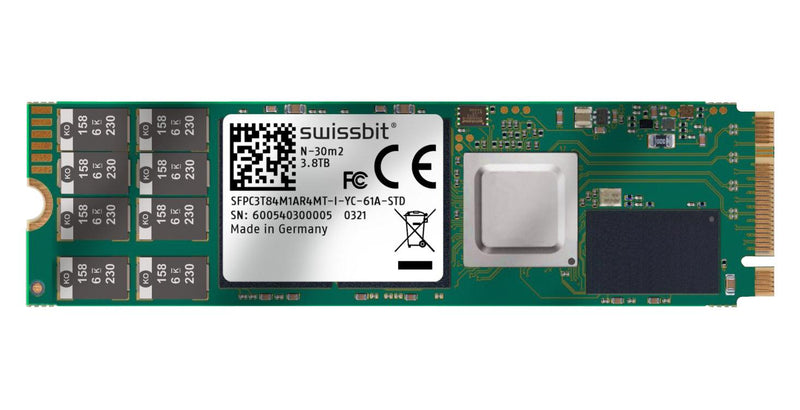 Swissbit SFPC030GM1EC1TO-I-5E-126-STD SFPC030GM1EC1TO-I-5E-126-STD SSD Internal M.2 2242 Pcie 30 GB 3D TLC Nand AES 256-bit New