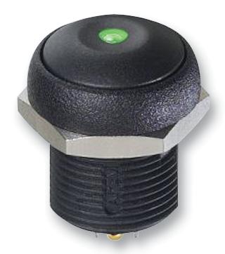 Apem IRR3S422LOG IRR3S422LOG Industrial Pushbutton Switch IR 16.2 mm SPST-NO Momentary Round Black