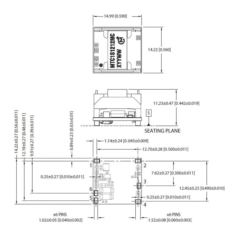 Murata Power Solutions MTC1S2405MC-R13 MTC1S2405MC-R13 DC-DC Conv Medical 5V 0.2A SMD