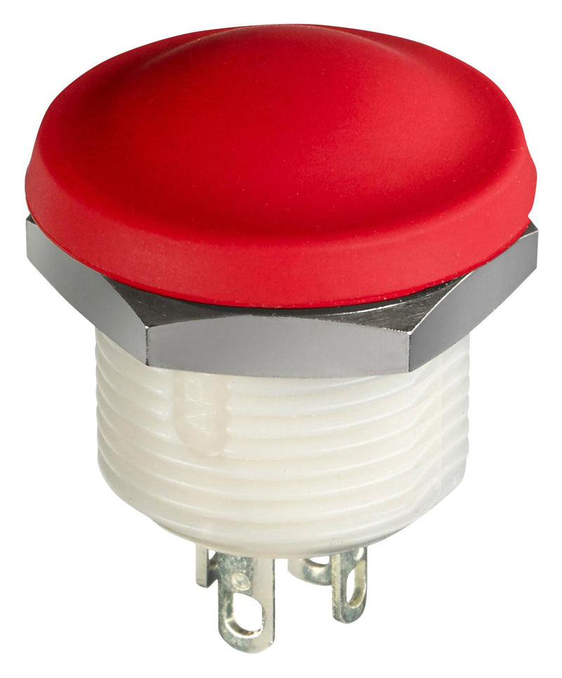 APEM IXP3S16M Industrial Pushbutton Switch, IX Series, 12 mm, SPST-NO, Momentary, Round Domed, Red