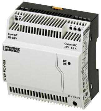 Phoenix Contact STEP-PS/1AC/24DC/4.2 STEP-PS/1AC/24DC/4.2 AC/DC DIN Rail Power Supply (PSU) ITE 1 Output 100.8 W 24 VDC 4.2 A