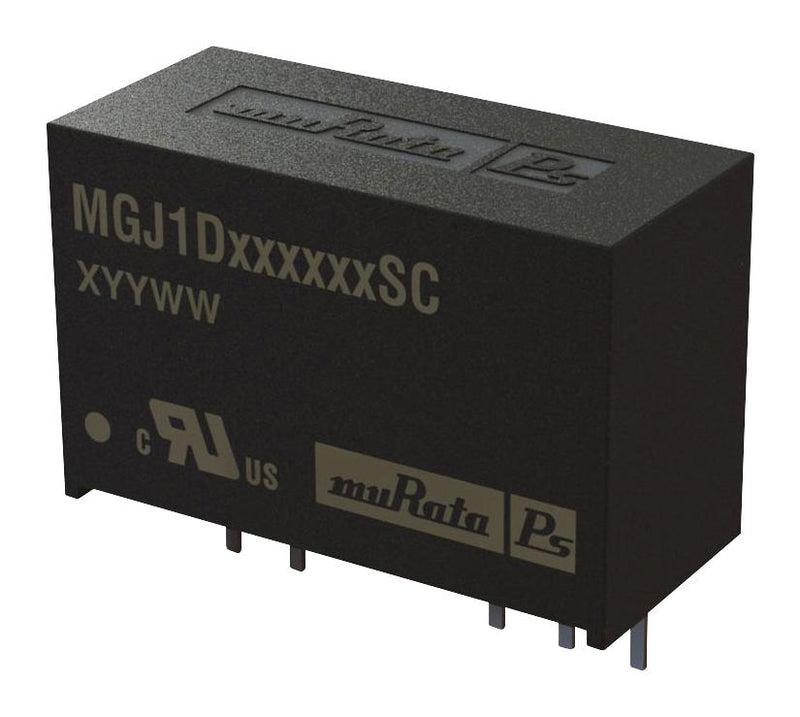 MURATA POWER SOLUTIONS MGJ1D122005SC Isolated Through Hole DC/DC Converter, ITE, 1 W, 2 Output, 20 V, 40 mA