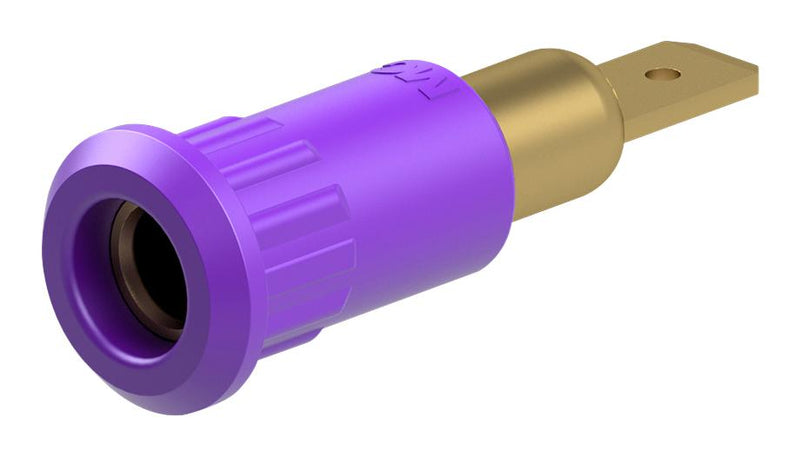 Staubli 64.3010-26 64.3010-26 Banana Test Connector 30 VAC Socket Panel Mount 25 A 60 VDC Gold Plated Contacts Violet