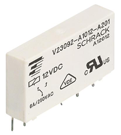 SCHRACK - TE CONNECTIVITY V23092A1012A301 General Purpose Relay, SNR Series, Power, SPDT, 12 VDC, 6 A V23092-A1012-A301