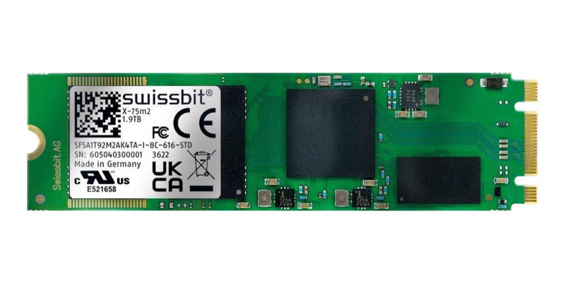 Swissbit SFSA1T92M2AK4TA-I-8C-616-STD SFSA1T92M2AK4TA-I-8C-616-STD SSD Internal M.2 2280 Sata 6 Gb/s (SATA III) 1.92 TB 3D TLC Nand AES 256-bit