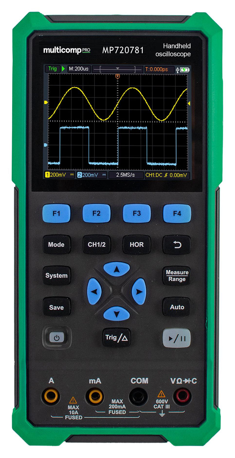 Multicomp PRO MP720781 MP720781 Handheld Digital Storage Oscilloscope DSO Series 2+1 Ch Signal Generator 40 MHz 250 Msps 6kpts