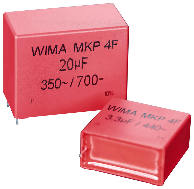 WIMA MKP1W041007K00KSSD General Purpose Film Capacitor, Double Metallized PP, Radial Box - 2 Pin, 1 &micro;F, &plusmn; 10%, 700 V