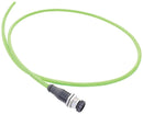 METZ CONNECT 142M2X20010 Sensor Cable, X-Code, Cat6a, M12 Receptacle, Free End, 8 Positions, 1 m, 3.28 ft