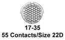 AMPHENOL AEROSPACE D38999/26WE35SA CIRCULAR CONNECTOR PLUG SIZE 17, 55 POSITION, CABLE MILITARY SPECIFICATION:MIL-DTL-38999 SERIES III CIRCULAR CONNECTOR SHELL STY