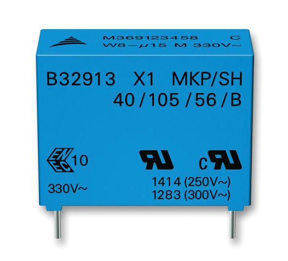 Epcos B32912A3154K000 B32912A3154K000 Safety Capacitor Metallized PP Radial Box - 2 Pin 0.15 &Acirc;&micro;F &plusmn; 10% X1 Through Hole