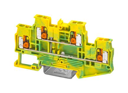 PHOENIX CONTACT 1453897 DIN Rail Mount Terminal Block, 4 Ways, 20 AWG, 12 AWG, 2.5 mm&sup2;, Push-X