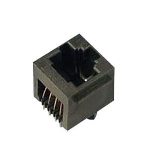 AMPHENOL COMMUNICATIONS SOLUTIONS 90511-001LF Modular Connector, Modular Jack, 1 x 1 (Port), 4P4C, Cat3, Through Hole Mount