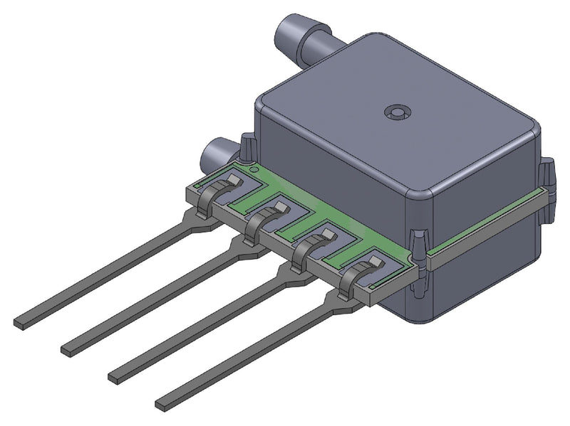 AMPHENOL ALL SENSORS ELVH-L05D-HRRH-I-N3A4 Pressure Sensor, 5 Inch-H2O, I2C Digital, Differential, 3.3 VDC, Dual Radial Barbed, 3.1 mA