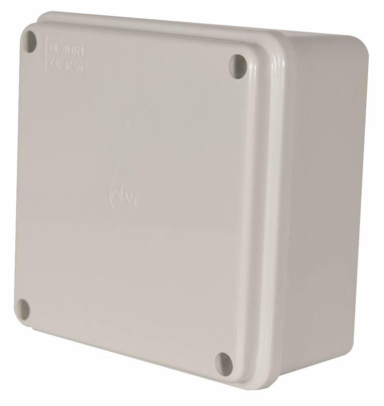 Olan OL20021W OL20021W IP56 White Thermoplastic Junction Box Enclosure - 100x100x50mm