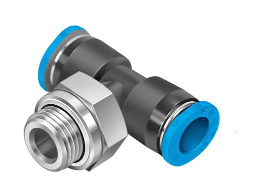 Festo QSMT-G1/8-6 Pneumatic Fitting Push-In T-Fitting G1/8 14 bar 6 mm PBT (Polybutylene Terephthalate) Qsmt