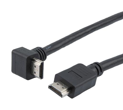 L-COM HD21PRAU-MM-BLK-3M Hdmi 2.1 Cable M/RA-UP-M PVC BLK 3.0M 52AK0491 New