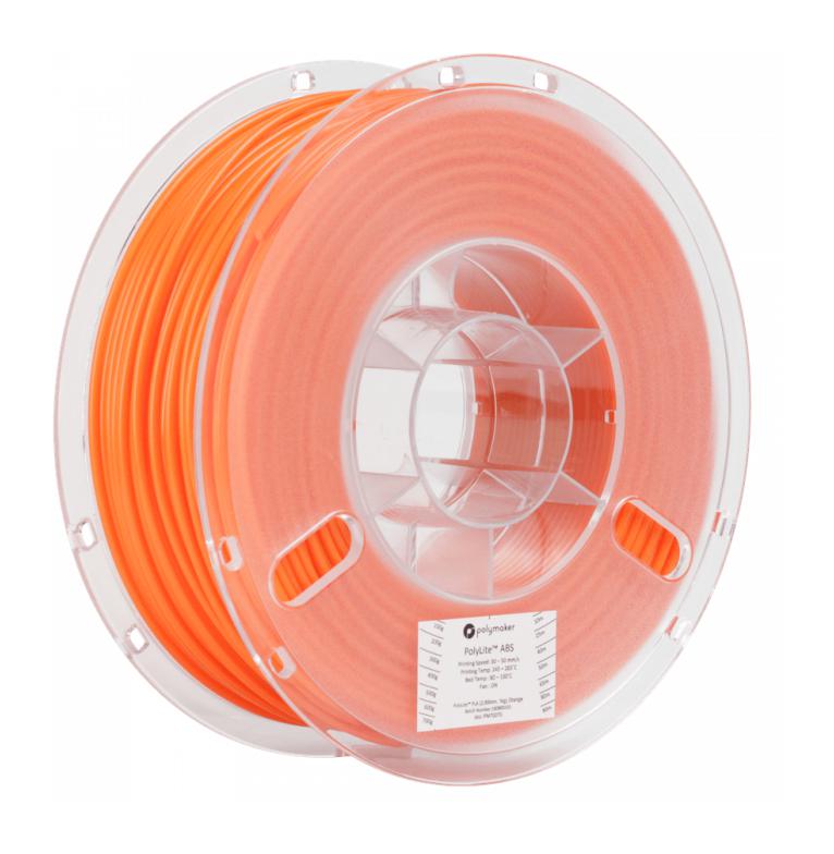 Polymaker 70070 3D Printer Filament Polylite Series 2.85mm Dia Orange ABS 1 kg