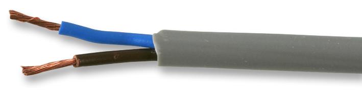 PRO POWER 3182Y-0.75MMGRY100M Multicore Unscreened Cable, Flexible, Per M, Grey, 2 Core, 0.75 mm&sup2;