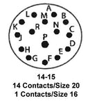 ITT Cannon KPT06A14-15SW KPT06A14-15SW Circular Connector KPT Straight Plug 15 Contacts Solder Socket Bayonet 14-15