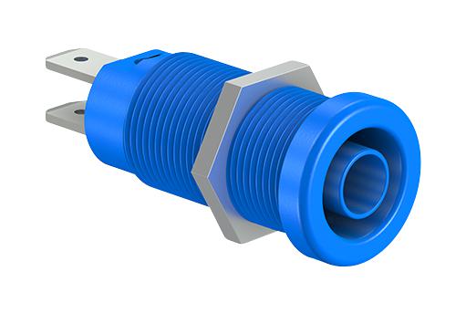 Staubli 66.9131-23 66.9131-23 Banana Test Connector 4mm Receptacle Panel Mount 20 A 1 kV Nickel Plated Contacts Blue