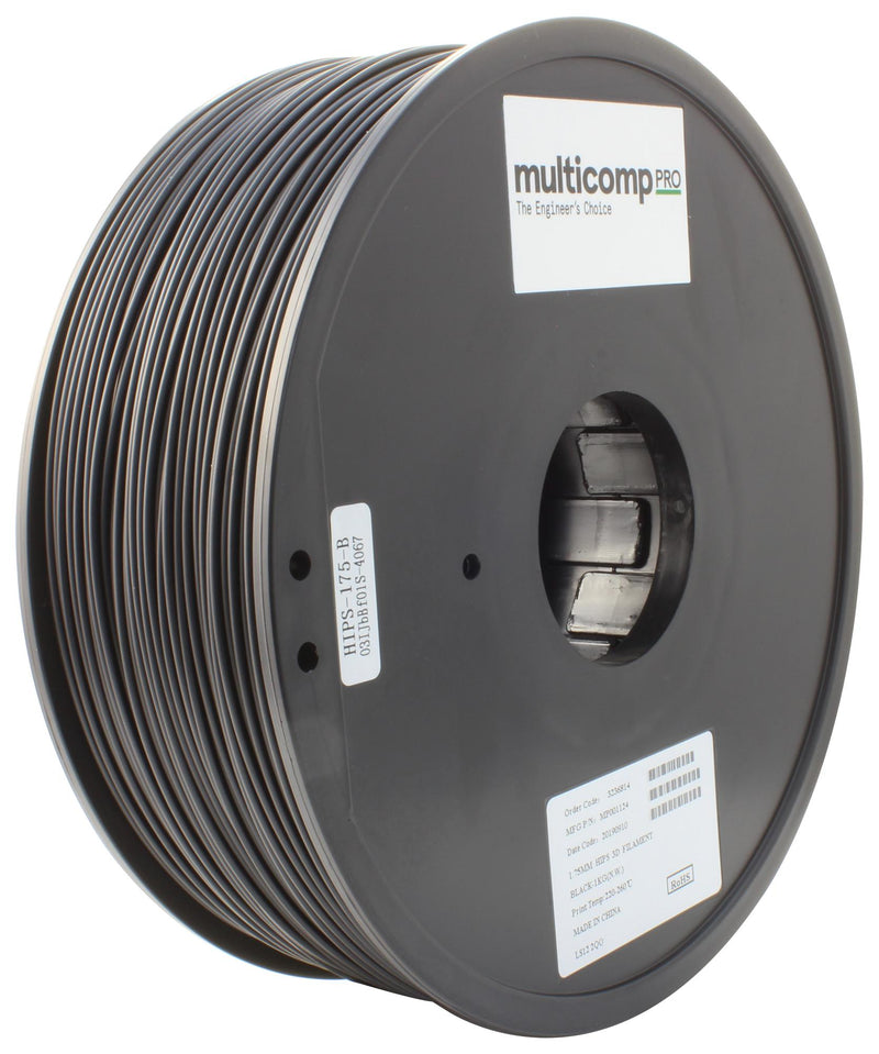 Multicomp PRO MP001124 3D Filament 1.75MM Hips Black