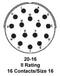 Amphenol Industrial PT06A-20-16P PT06A-20-16P Circular Connector Plug Size 20 16POS Cable