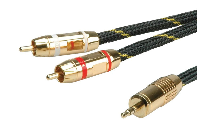 Roline 11.09.4276 Audio / Video Cable Assembly 3.5mm Stereo Jack Plug Phono (RCA) x 2 16.4 ft 5 m