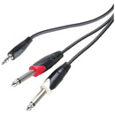 Stellar Labs 24-16249 3.5MM 3P Male TO 2X 1/4IN 2P Cable 6FT 42Y2478