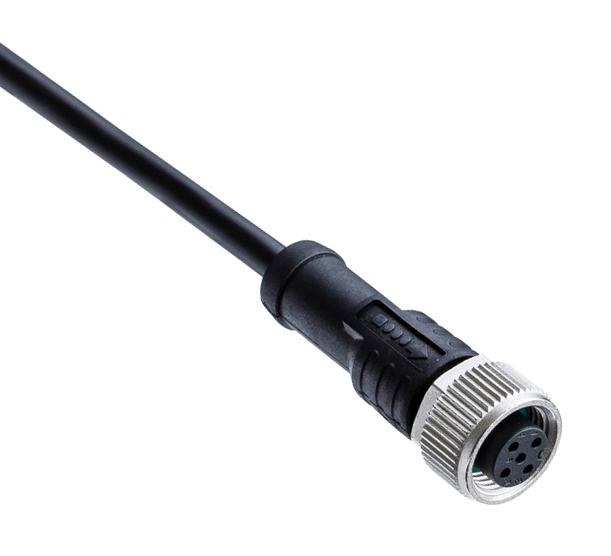 Amphenol LTW M12A-05BFFM-SL8N01 M12A-05BFFM-SL8N01 Sensor Cable M12 Receptacle Free End 5 Positions 1 m 3.3 ft M