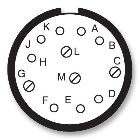 Amphenol Aerospace D38999/20MD97BN D38999/20MD97BN Circular Connector MIL-DTL-38999 Series III Wall Mount Receptacle 12 Contacts