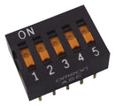 Omron Electronic Components A6E-5101-N. DIP Switch 5POS Spst Flat