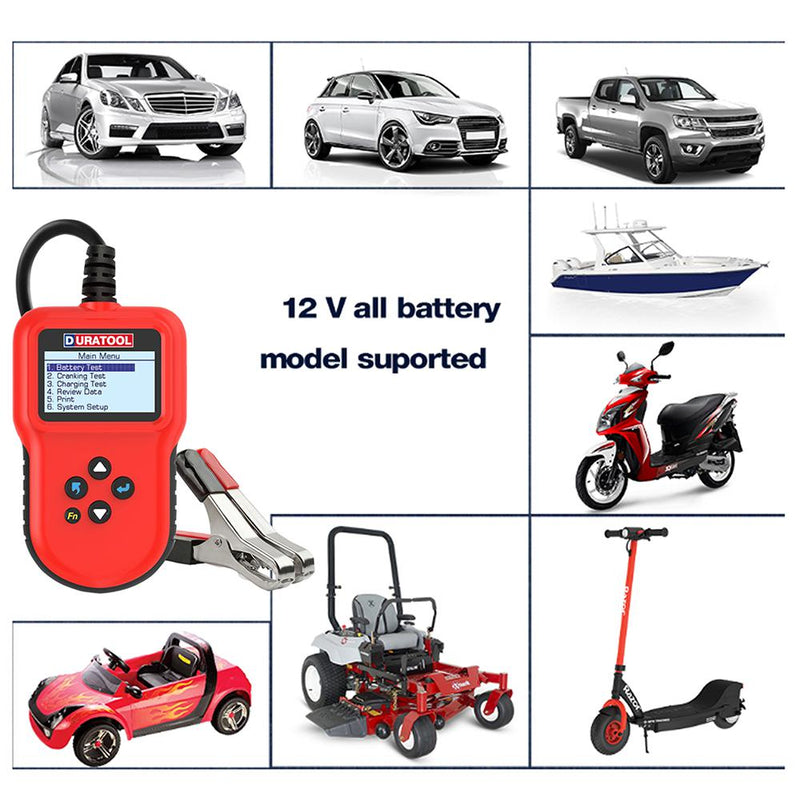 Duratool D03406 D03406 Battery Tester Lead Acid Li-Ion 8V to 30V 120 mm 75 20