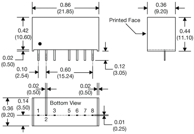 XP Power IU2424SA Isolated Through Hole DC/DC Converter Regulated ITE 2:1 2 W 1 Output 24 V 83 mA