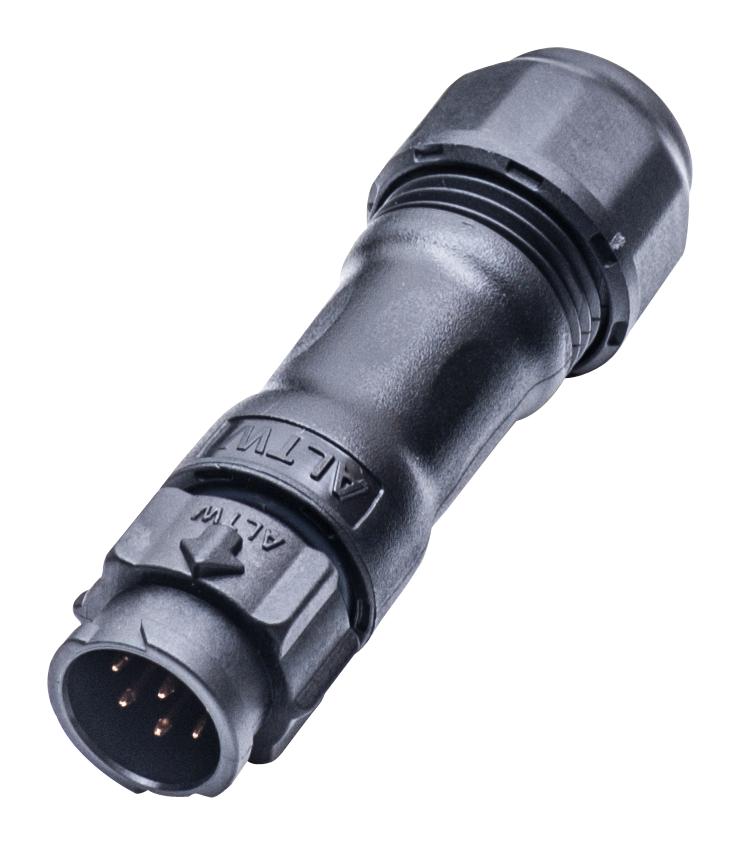 AMPHENOL LTW BD-08BMMA-QL8MP0 Circular Connector, IP68, X-Lok B Size Series, Cable Mount Plug, 8 Contacts, Crimp Pin, Push Lock