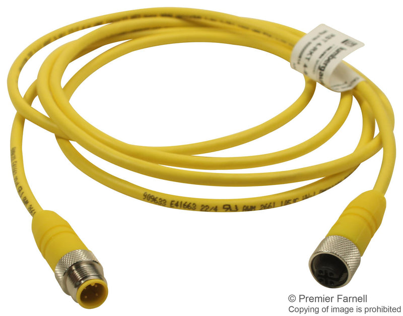 LUMBERG AUTOMATION RST 4-RKT 4-633/2M SENSOR CORDSET, M12 4 POSITION MALE TO FEMALE, 2M