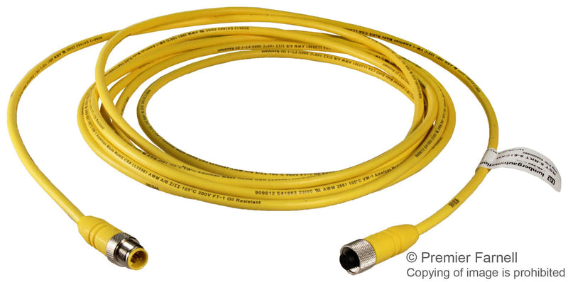 LUMBERG AUTOMATION RST 5-RKT 5-612/5M SENSOR CORDSET, M12 5 POSITION MALE TO FEMALE, 5M