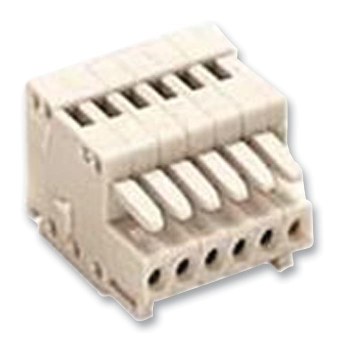 WAGO 733-105 Pluggable Terminal Block, 2.5 mm, 5 Ways, 28 AWG, 20 AWG, 0.5 mm&sup2;, Clamp