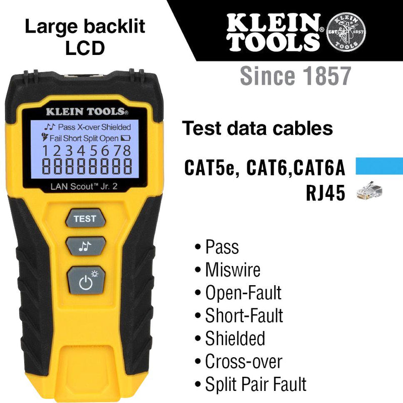 Klein Tools VDV526-200 VDV526-200 Network Cable Tester LCD 30 mm x 61 135 New