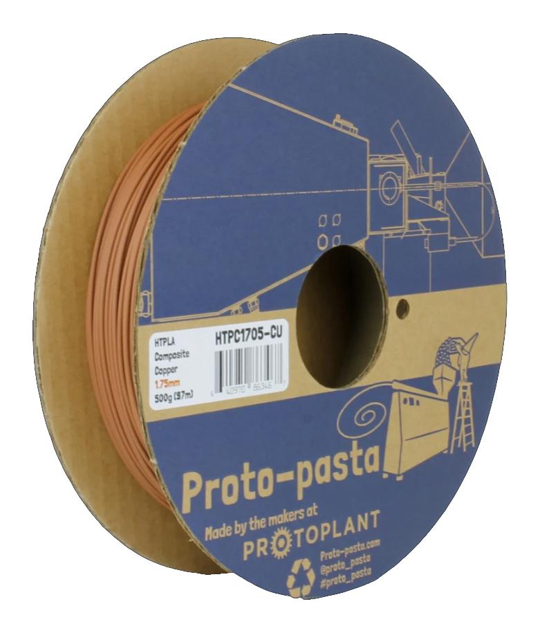 Protopasta HTPC1705-CU 3D Printer Filament 1.75mm Dia Copper Htpla 185 to 215 &deg;C