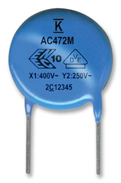 Kemet C921U222MVVDBA7317 C921U222MVVDBA7317 Ceramic Suppression Capacitor Disc 2200 pF &plusmn; 20% X1 / Y1 400 V Radial Leaded