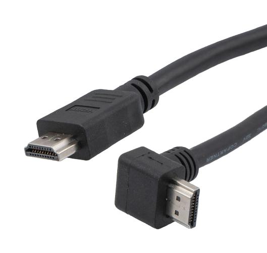 L-COM HD21ZRAU-MM-BLK-1M Hdmi 2.1 Cable M/RA-UP-M Lszh BLK 1.0M 52AK0515 New