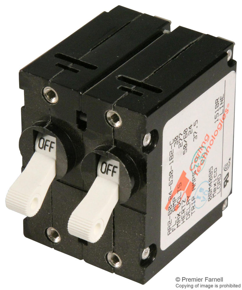 CARLING TECHNOLOGIES AA2-B0-24-630-1B2-C CIRCUIT BREAKER, HYDROMAGNETIC, 2P, 277V, 30A