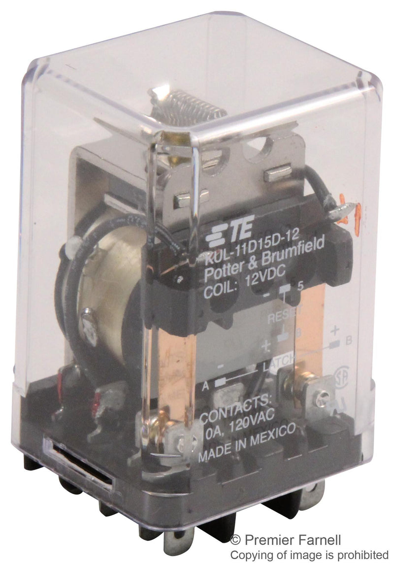 POTTER&BRUMFIELD - TE CONNECTIVITY KUL-11D15D-12 RELAY, DPDT, 250VAC, 28VDC, 10A