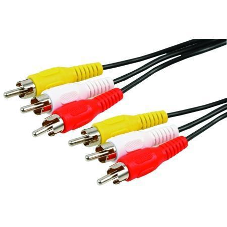 PRO Signal PSG00268 50 Composite A/V Cable 1-RCA M-M and 2-RCA 64T7433