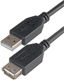 PRO Signal PSG91422 USB Cable Type A Plug to Receptacle 3 m 9.8 ft 2.0 Black